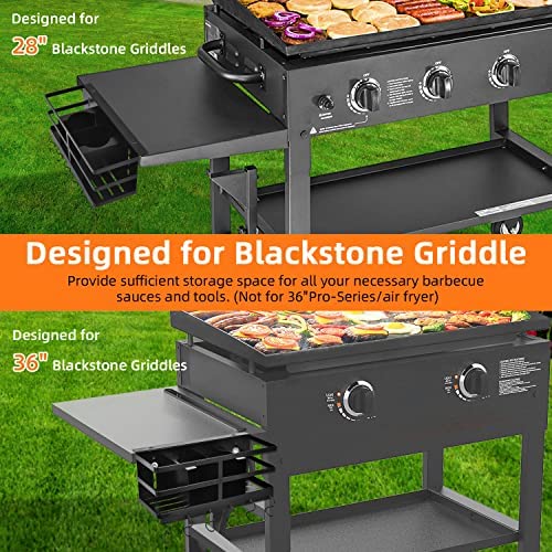 51fgHvMpUFL. AC  - KGDJS Grill Caddy, Upgraded BBQ Caddy Designed for 28"/36" Blackstone Griddles, Removable Griddle Caddy, Space Saving BBQ Accessories Storage Box, Free Drilling Hole & Easy to Install (Black)