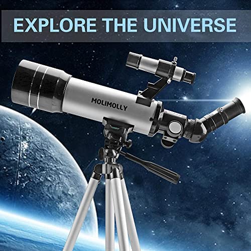 51xGKStuzZL. AC  - MOLIMOLLY Telescope for Kids Beginners Adults, 70mm Aperture 400mm AZ Mount Portable Astronomical Refractor Telescope,Adjustable Height Tripod Travel Telescope with Backpack,Smartphone Adapter