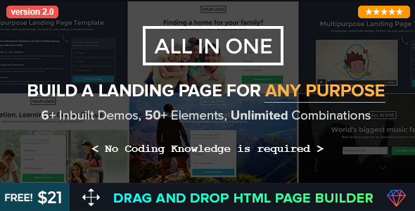 590x300.  large preview - Multipurpose Landing Page Template - All in One