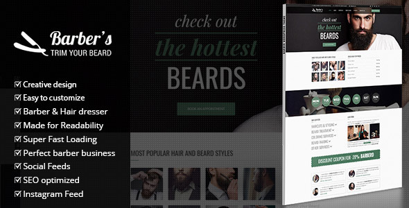 barber featured image.  large preview - Barber - WordPress Theme for Barbers & Hair Salons