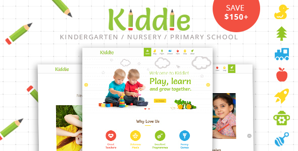 kiddie 4 preview theme image.  large preview - Kiddie - Kindergarten WordPress Theme