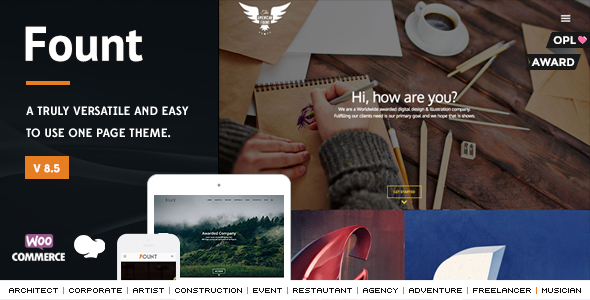 preview fount.  large preview - Fount - One & Multipage Hybrid WordPress Theme