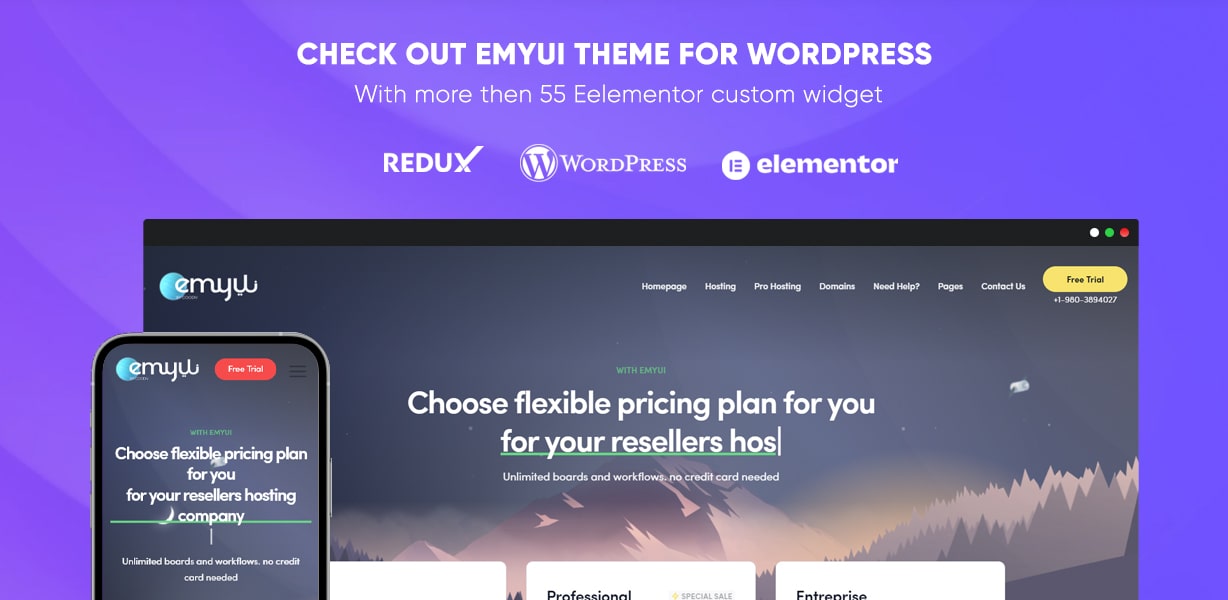 wp - EMYUI - Multipurpose Web Hosting with WHMCS Template
