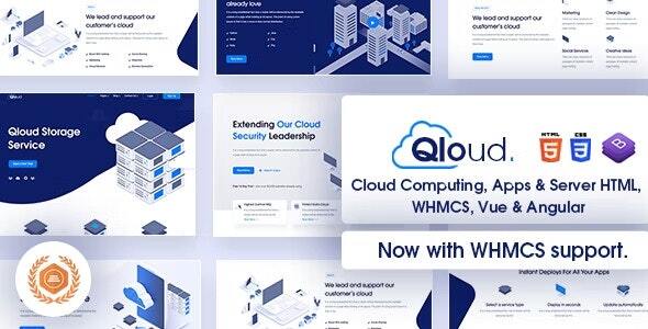 01 qloud html small preview.  large preview - Qloud - Cloud Computing, Apps & Server HTML, WHMCS, Vue & Angular Template