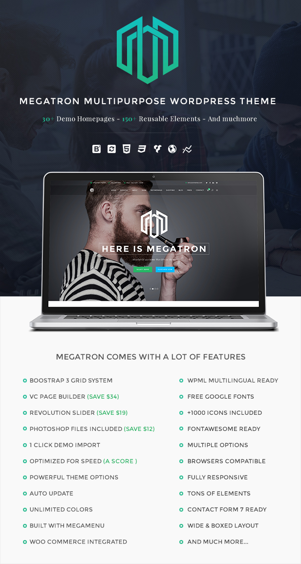 1 megatron features - Megatron - Responsive MultiPurpose WordPress Theme