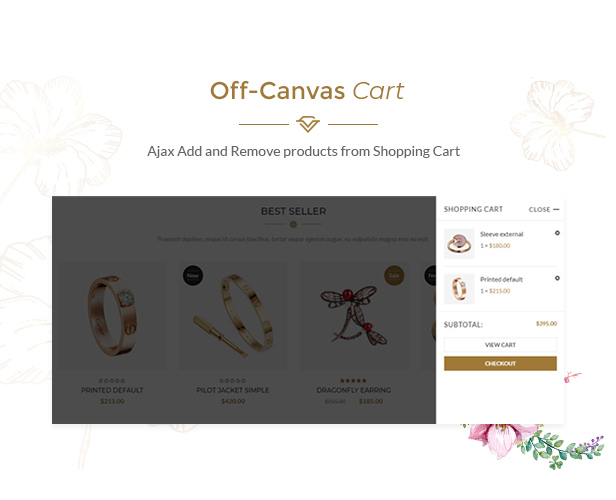13 off canvas cart - Karo | Jewelry Diamond WooCommerce WordPress Theme