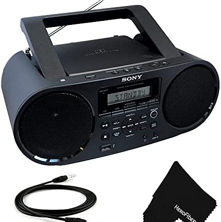1672759596 416Zq9ssYWL. AC  443x445 - Sony Bluetooth NFC CD Player MP3 Boombox Combo Portable MEGA BASS Stereo| for Home Radio Use or at The Beach or Woods | Digital Radio AM/FM Tuner USB Playback Auxiliary Cable Cleaning Cloth