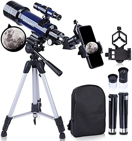 Telescope for Adults Astronomy, 70mm Aperture 400mm AZ Mount Refractor Telescope for Kids Beginners with Portable Backpack, Tripod and Smartphone Adapter