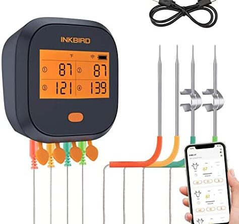 1673582641 41JOWPLGxxL. AC  474x445 - Inkbird WiFi Grill Meat Thermometer IBBQ-4T with 4 Colored Probes, Wireless Barbecue Meat Thermometer with Calibration, Timer, High and Low Temperature Alarm for Smoker, Oven, Kitchen, Drum