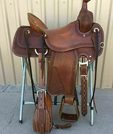1673669289 41ysdbcvfhL. AC  375x445 - Star Trading Company Premium Leather Western Barrel Racing Adult Horse Saddle Size 10 to 13 Inch Seat