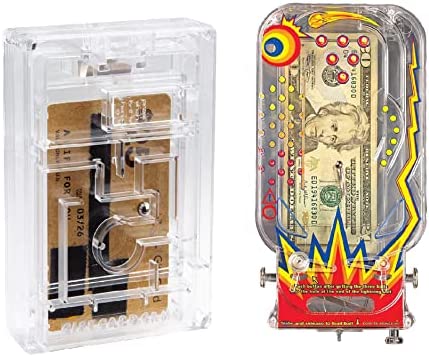 BILZ Money Puzzle – Brain Teasing Maze and Cosmic Pinball 2 Pack – Perfect for Easter Baskets and Birthday Gifts – Fun Reusable Game for Cash, Gift Cards and Tickets