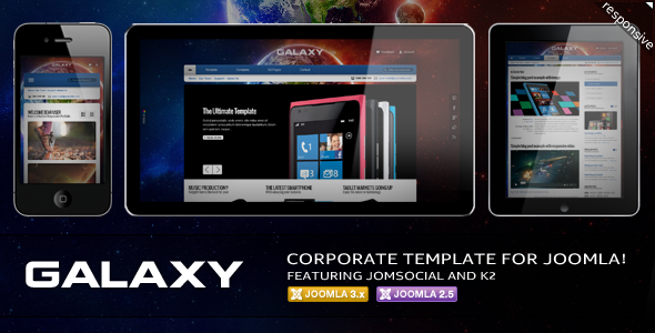 1 template preview.  large preview - Galaxy Corporate Template For Joomla!