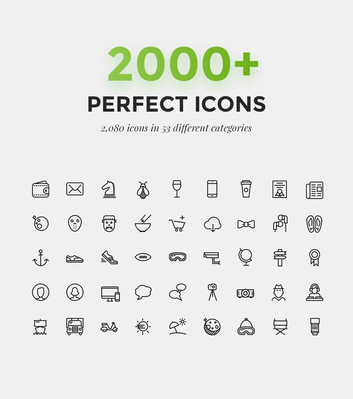 2000 icons - Crane - Responsive Multipurpose WordPress Theme