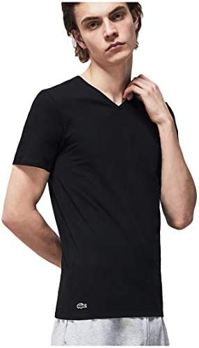31QpbCH7sUL. AC  - Lacoste Men's Essentials 3 Pack 100% Cotton Regular Fit V-Neck T-Shirts