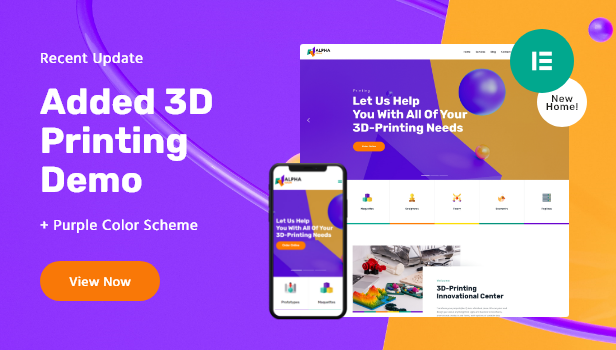 3d - AlphaColor | Type Design Agency & 3D Printing Services WordPress Theme + Elementor