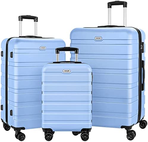 41AVVMpBhjL. AC  - AnyZip Luggage Sets 3 Piece PC ABS Hardside Lightweight Suitcase with 4 Universal Wheels TSA Lock Carry On 20 24 28 Inch Light Blue