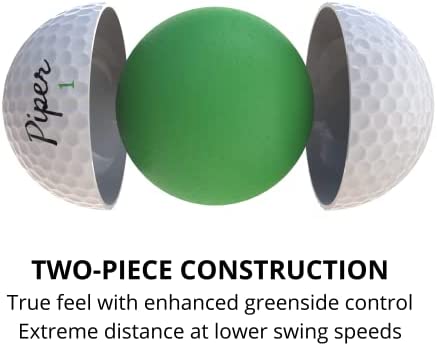 41OMauG3BbL. AC  - Piper Golf Premium Golf Balls for Maximum Distance and Straighter Shots | Handicap Range 15+ | USGA Approved | 1 Dozen (12-Balls) | 2-Piece Surlyn