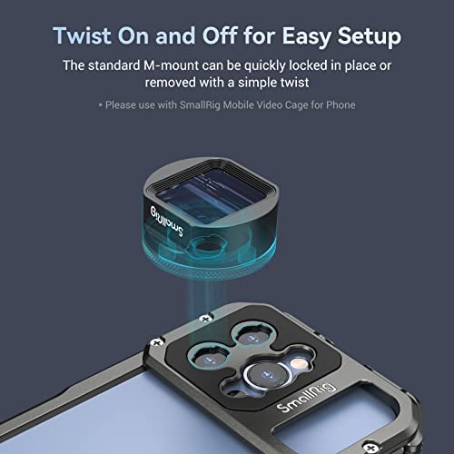 41r5qGyZFML. AC  - SmallRig 1.55XT Anamorphic Lens for iPhone and Android，Phone Cinematic Filmmaking Lens Phone Camera 2.76:1 Widescreen Ratio Imaging and Blue Flares Lens 3578