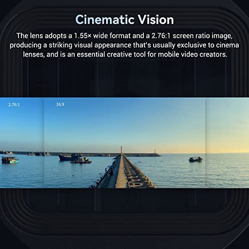 41rgL6WzqIL. AC  - SmallRig 1.55XT Anamorphic Lens for iPhone and Android，Phone Cinematic Filmmaking Lens Phone Camera 2.76:1 Widescreen Ratio Imaging and Blue Flares Lens 3578