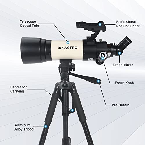 41vCB LReML. AC  - 80mm Refracting Telescope for Adults Astronomy - Professional Astronomical Telescope Kit for Beginners - Portable Telescopes Ideal for Phone Astrophotography, with Adjustable Tripod and Phone Adapter