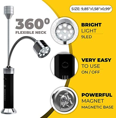 510Kqrk0vXL. AC  - Flexible LED BBQ Grill Lights Set of 2 - The Perfect Grilling Accessories Light with 360-Degree Magnetic Base and Gooseneck - 100% Portable Weatherproof Outdoor Lamp w/ 6 Batteries Included