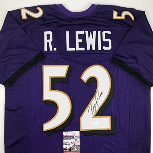 515JV0StadL. AC  - Autographed/Signed Ray Lewis Baltimore Purple Football Jersey JSA COA