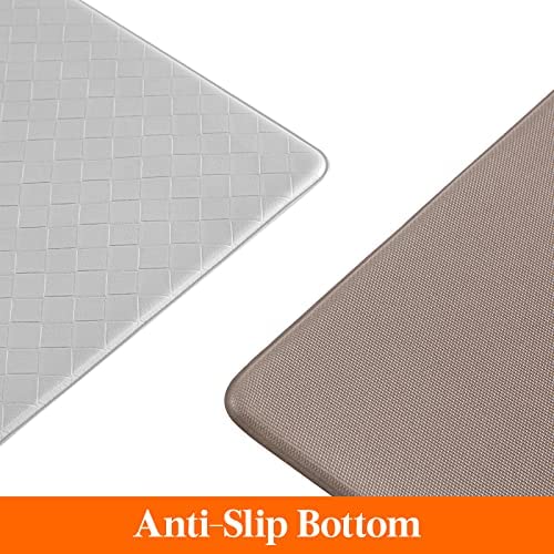 5180izNub6L. AC  - Lifewit Kitchen Rugs Soft Cushioned Anti Fatigue Mats for Kitchen Floor Front of Sink Waterproof Non Slip Heavy Duty PVC Kitchen Floor Mat Runner Rug Set for Home Office Laundry Room , Set of 2, Grey