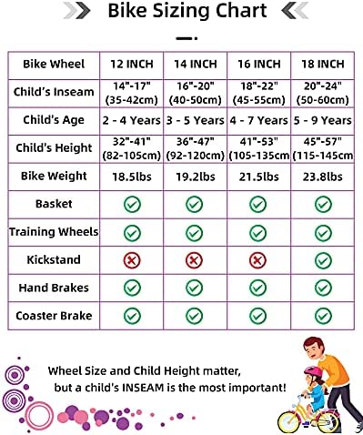 51E4YRcghVS. AC  - JOYSTAR Paris Girls Bike for Toddlers and Kids 2-9 Years Old, 12 14 16 18 Inch Kids Bike with Training Wheels, Basket and Handbrake, Kids' Children Bicycle