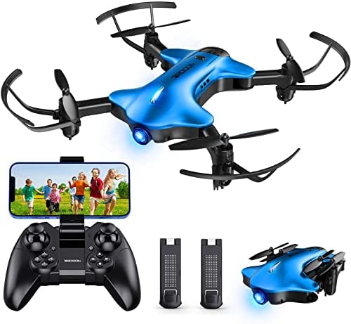 Drone with Camera, DROCON Spacekey 1080P Remote Control Drone for Kids Beginners, FPV Drone App Control, Gravity Control, One-key Return, 2 Batteries, 3 Speed Modes, Foldable Arms,Blue