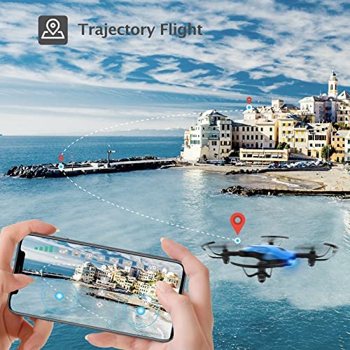 51d4xwSunlL. AC  - Drone with Camera, DROCON Spacekey 1080P Remote Control Drone for Kids Beginners, FPV Drone App Control, Gravity Control, One-key Return, 2 Batteries, 3 Speed Modes, Foldable Arms,Blue