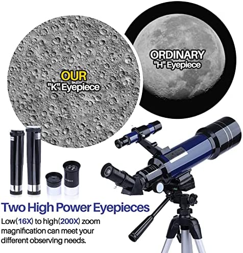 51dwKjBmqHL. AC  - Telescope for Adults Astronomy, 70mm Aperture 400mm AZ Mount Refractor Telescope for Kids Beginners with Portable Backpack, Tripod and Smartphone Adapter