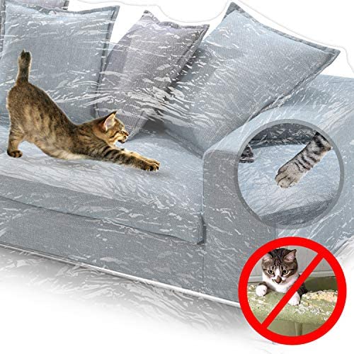 51fURrNURHL. AC  - Clear Thicker Couch Cover for Pets, Heavy Duty Cat Scratch Sofa Cover for Protection Against Cat Dog Clawing, Waterproof Plastic Shield Covers for Couch, Sofa Slipover for Storage and Moving