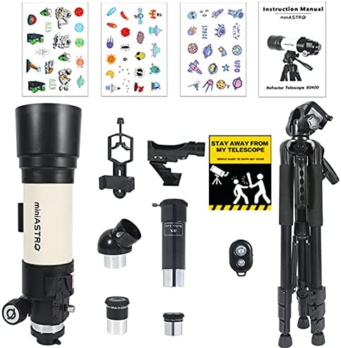 51hDtERXHiL. AC  - 80mm Refracting Telescope for Adults Astronomy - Professional Astronomical Telescope Kit for Beginners - Portable Telescopes Ideal for Phone Astrophotography, with Adjustable Tripod and Phone Adapter