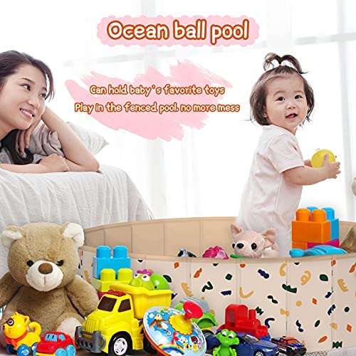 51noEQr+ysL. AC  - SUNWUKING Kids Sand and Water Table - Foldable Ball Pit for Toddlers Game Room Portable Sandbox Pet Bathing Sensory Toy Play Activity Center Pool Christmas Decorations 47*12 Inches