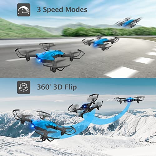51wYEpoU9cL. AC  - Drone with Camera, DROCON Spacekey 1080P Remote Control Drone for Kids Beginners, FPV Drone App Control, Gravity Control, One-key Return, 2 Batteries, 3 Speed Modes, Foldable Arms,Blue