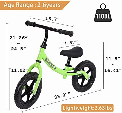 51ytmh1HvNS. AC  - Lightweight Sport Balance Bike for Toddlers and Kids Ages 2 3 4 5 Years Old No Pedal Walking Balance Training Bicycle Adjustable Seat and Handlebar Height