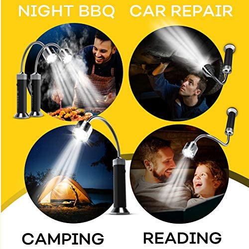 51zJxXYdAAL. AC  - Flexible LED BBQ Grill Lights Set of 2 - The Perfect Grilling Accessories Light with 360-Degree Magnetic Base and Gooseneck - 100% Portable Weatherproof Outdoor Lamp w/ 6 Batteries Included
