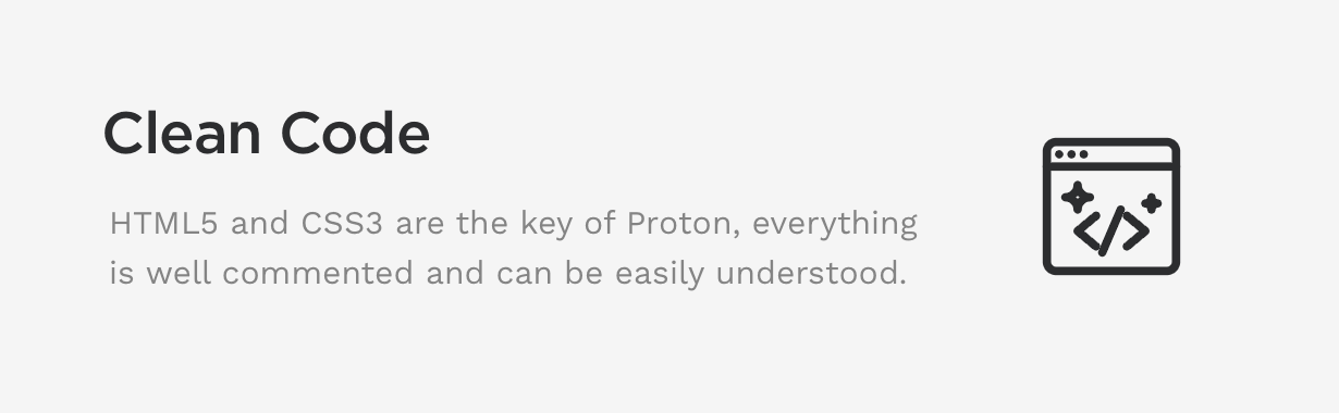clean code - Proton - Minimal Portfolio Theme