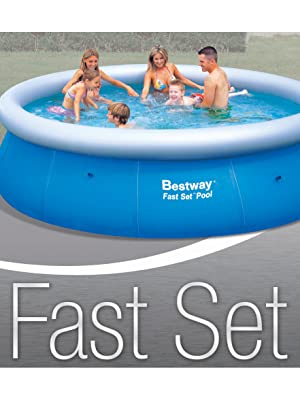 eb26389a c691 425e bb49 67216575ceb8. CR164,0,882,1176 PT0 SX300   - Bestway 57267E Fast Set Up 15ft x 33in Outdoor Inflatable Round Above Ground Swimming Pool Set with 530 GPH Filter Pump, Blue