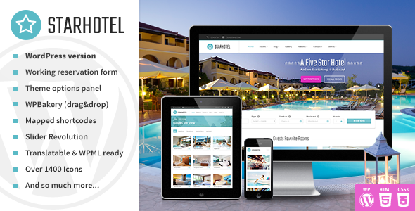 image preview wp 03.  large preview - Starhotel - Hotel WordPress Theme