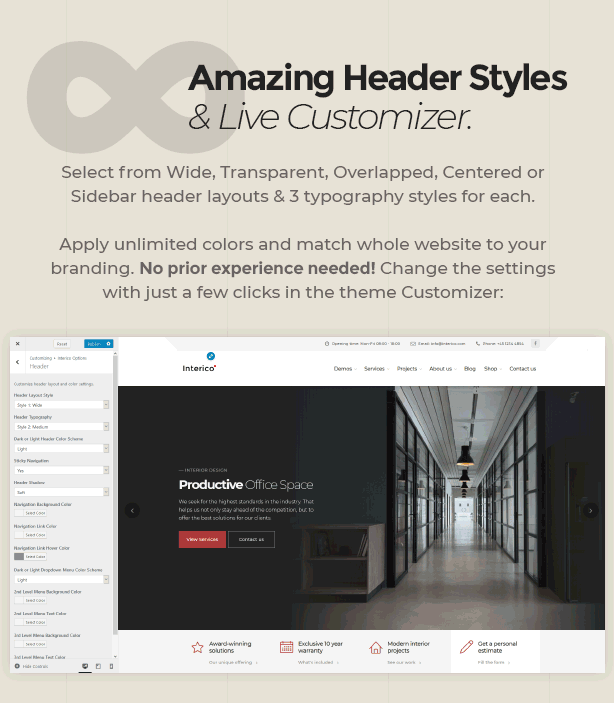 interico headers - Interico - Interior Design & Architecture WordPress Theme