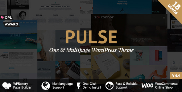 pulse preview.  large preview - Pulse - Premier WordPress Theme