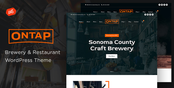 0 Preview OnTap.  large preview - Growler - Brewery WordPress Theme