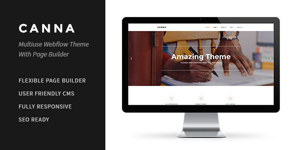 00 preview.  large preview - Canna | Multiuse Webflow Template With Page Builder