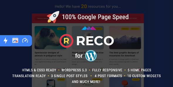 Reco – Minimal Lightweight AMP Theme for Freebies