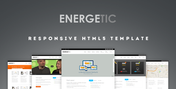 01 Screen.  large preview - Energetic - Responsive HTML5 Template
