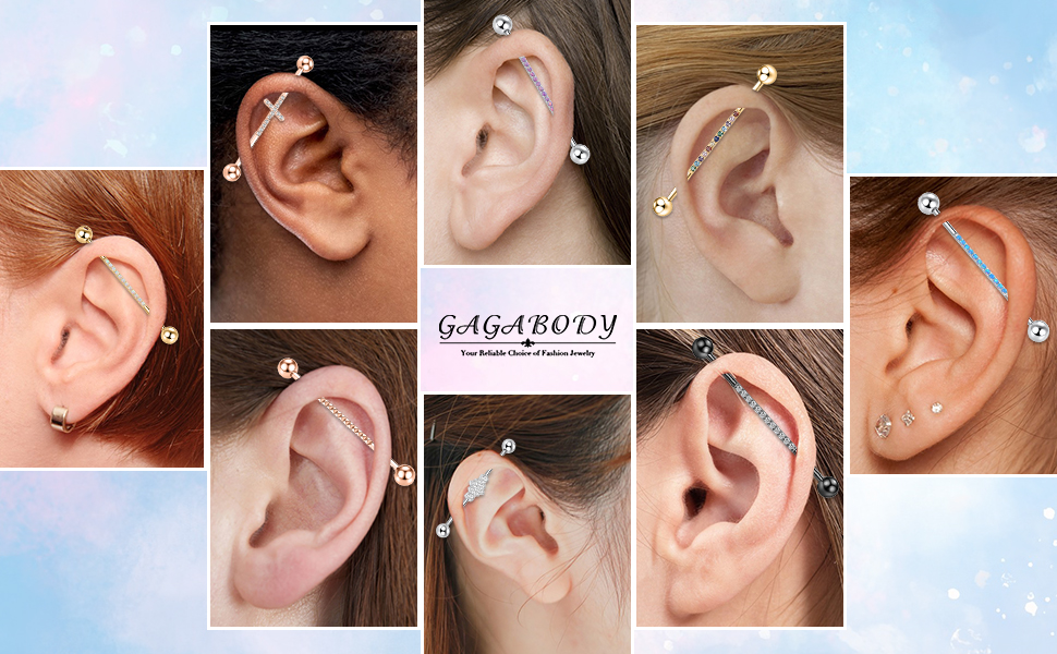 0e88b208 74ce 4b5f ad4c 3c6bc83055e0.  CR0,0,970,600 PT0 SX970 V1    - GAGABODY Industrial Bar Industrial Piercing Jewelry 14G Industrial Barbell Surgical Steel for Women Men with CZ/Pyramid/Cross Surface Cartilage Earring Body Piercing Jewelry 1 1/2 Inch 38mm