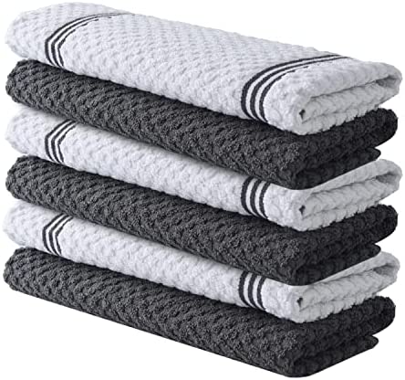 1675185133 51CtAmhSDNL. AC  - Infinitee Xclusives Premium Kitchen Towels – Pack of 6, 100% Cotton 15 x 25 Inches Absorbent Dish Towels - 425 GSM Tea Towel, Terry Kitchen Dishcloth Towels- Grey Dish Cloth for Household Cleaning