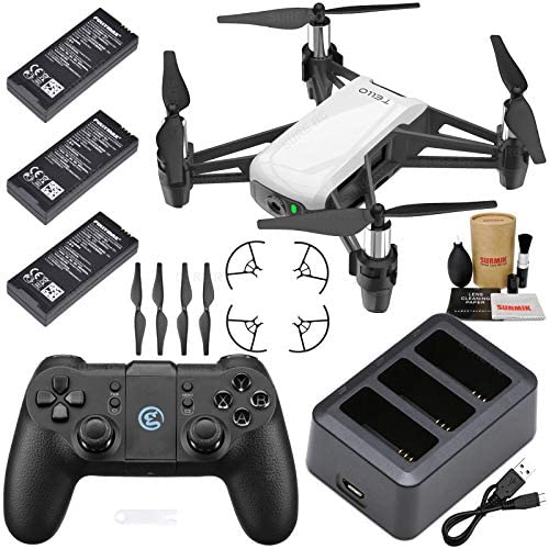 Tello Drone Quadcopter Boost Combo Bundle with 3 Batteries, Charging Hub, GameSir T1 Remote Controller and Must Have Accessories (5 Items)