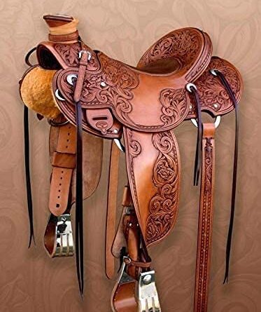 1677091682 51ZGcomI44S. AC  373x445 - Equitack Wade Tree A Fork Premium Western Leather Roping Ranch Work Horse Saddle Tack, Headstall, Breastcollar & Reins